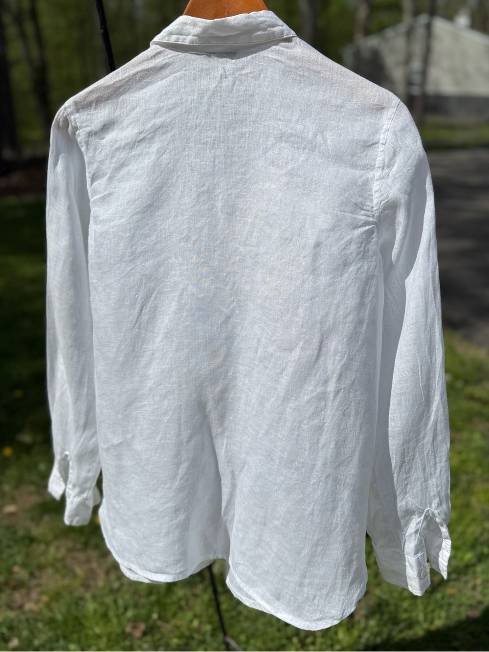 J. Jill White Linen Casual Button-Down Shirt - Picture 2 of 6